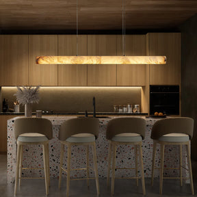 Halima Linear Alabaster LED Chandelier – 64" & 74" Options