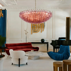 Hand Blown Tier Glass Large Murano Chandelier 24"31"40" - D60*H30CM/D23.62"*H11.81"Warm Light (3000K)SmokyMerlinlamps