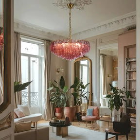 Hand Blown Tier Glass Large Murano Chandelier 24"31"40" - D60*H30CM/D23.62"*H11.81"Warm Light (3000K)PurpleMerlinlamps