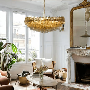 Hand Blown Tier Glass Large Murano Chandelier 24"31"40" - D60*H30CM/D23.62"*H11.81"Warm Light (3000K)ClearMerlinlamps