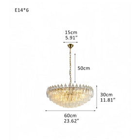 Hand Blown Tier Glass Large Murano Chandelier 24"31"40" - D60*H30CM/D23.62"*H11.81"Warm Light (3000K)PurpleMerlinlamps