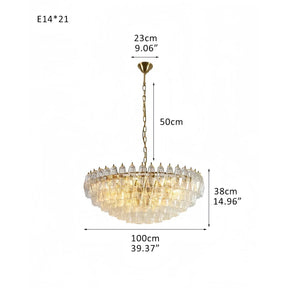Hand Blown Tier Glass Large Murano Chandelier 24"31"40" - D60*H30CM/D23.62"*H11.81"Warm Light (3000K)PurpleMerlinlamps