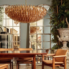 Hand Blown Tier Glass Large Murano Chandelier 24"31"40" - D60*H30CM/D23.62"*H11.81"Warm Light (3000K)AmberMerlinlamps