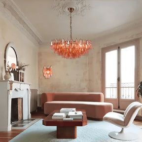 Hand Blown Tier Glass Large Murano Chandelier 24"31"40" - D60*H30CM/D23.62"*H11.81"Warm Light (3000K)PinkMerlinlamps