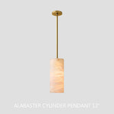 Hand-Carved Alabaster Cylinder Pendant