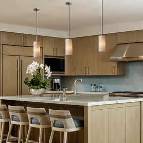 Hand-Carved Alabaster Cylinder Pendant