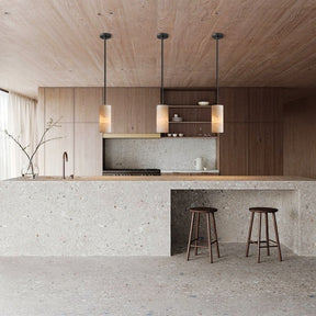 Hand-Carved Alabaster Cylinder Pendant