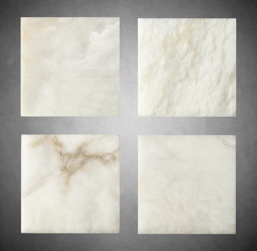 Hand-Carved Alabaster Cylinder Pendant