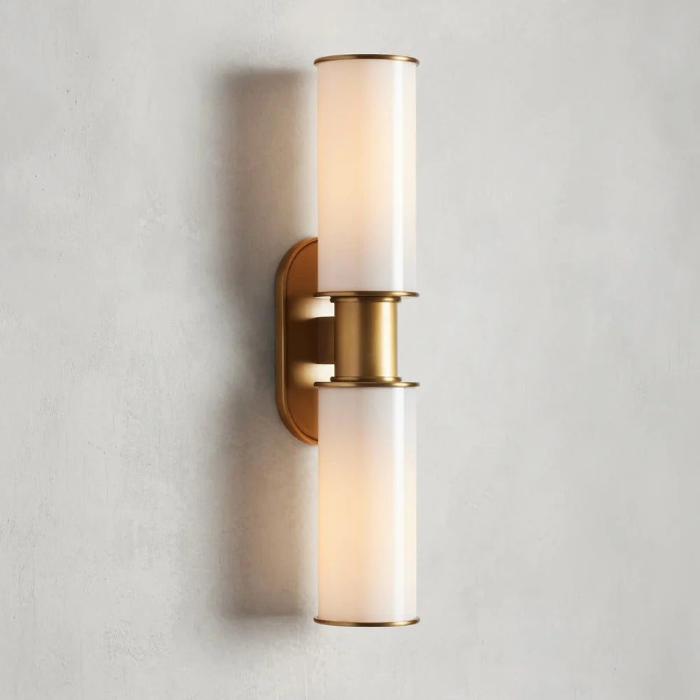 Harlin Modern Milk Glass 2-Light Wall Sconce