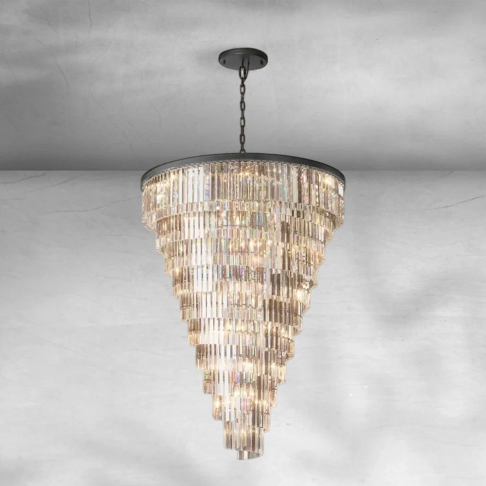 Helix Multi-layer Spiral Crystal Round Chandelier