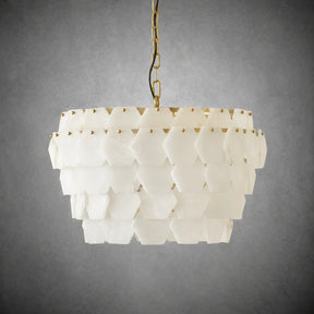 Pendant Light  Hexa Cloud Alabaster Hexagonal Brass
