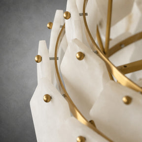 Pendant Light  Hexa Cloud Alabaster Hexagonal Brass