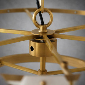 Pendant Light  Hexa Cloud Alabaster Hexagonal Brass