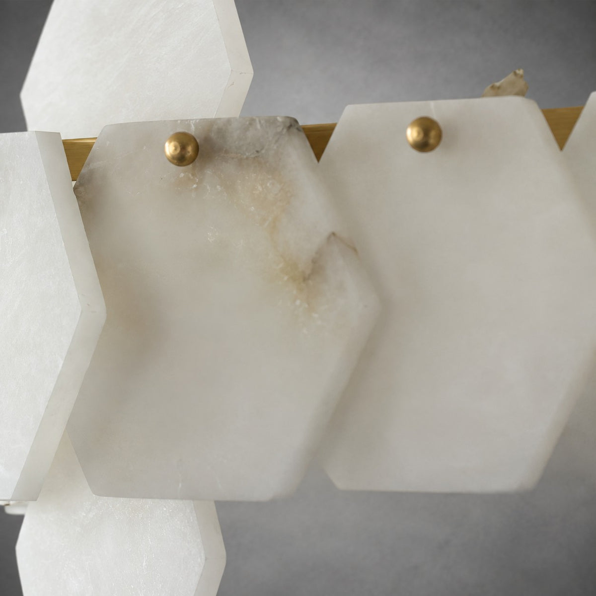 Hexa Cloud Gold & White Alabaster Pendant Light– 23.6" Diameter