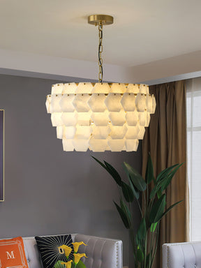 Vakkerlight Hexa Cloud Gold & White Alabaster Pendant Light – 23.6" Diameter