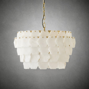 Hexa Cloud Gold & White Alabaster Pendant Light– 23.6" Diameter