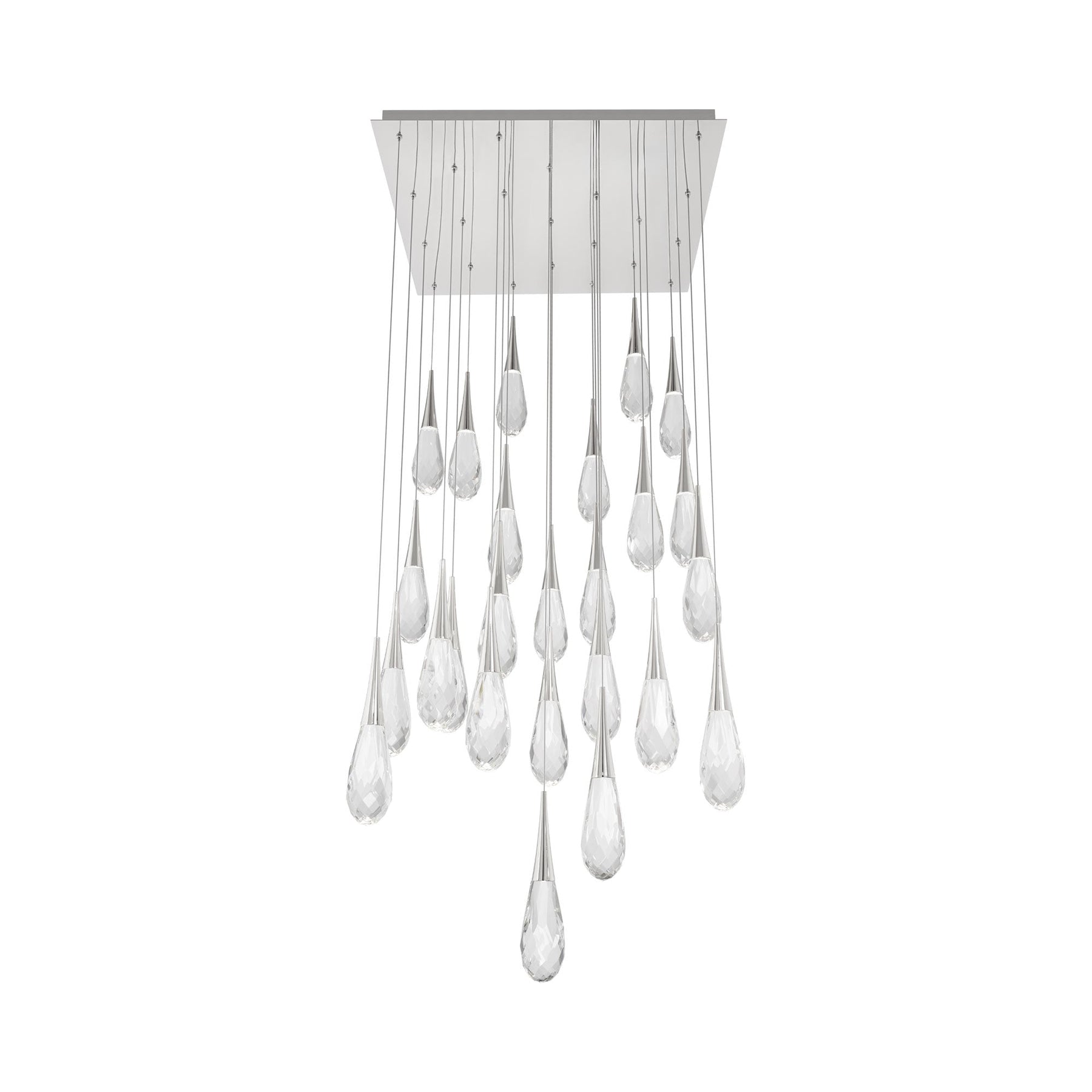 Hibiscus Square LED Multi Pendant Light in Polished Nickel (25-Light).