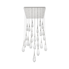 Hibiscus Square LED Multi Pendant Light in Polished Nickel (25-Light).