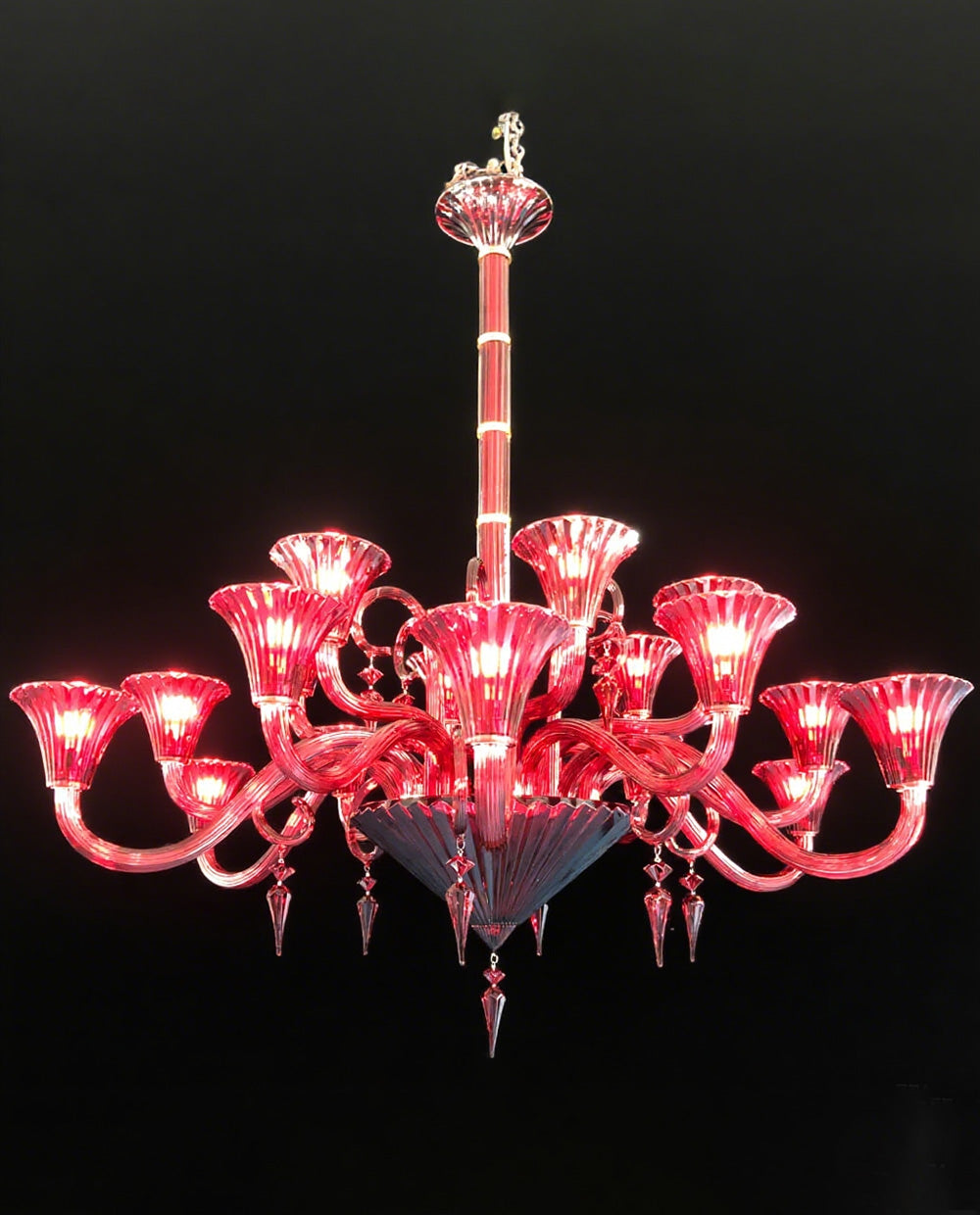 High Quality 18 Lights Mille Nunits Bacara Chandelier Red Crystal Lighting