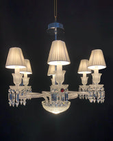 High Quality Lustre Bacara Tourbillon Baccarat Chandelier with White Lampshades