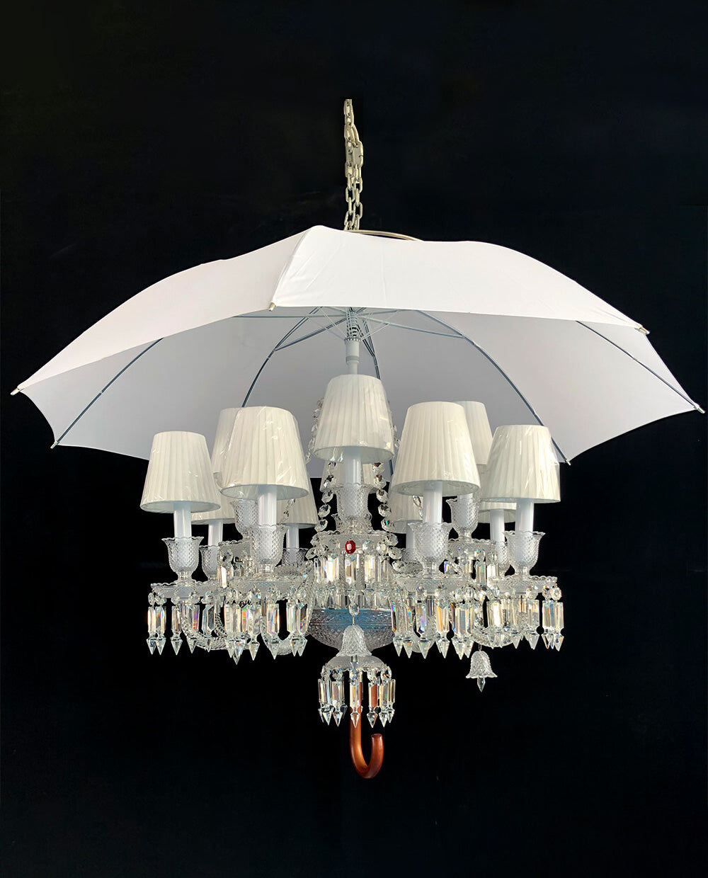 High Quality Marie Coquine Bacara Crystal Chandelier Lighting with White Umbrella