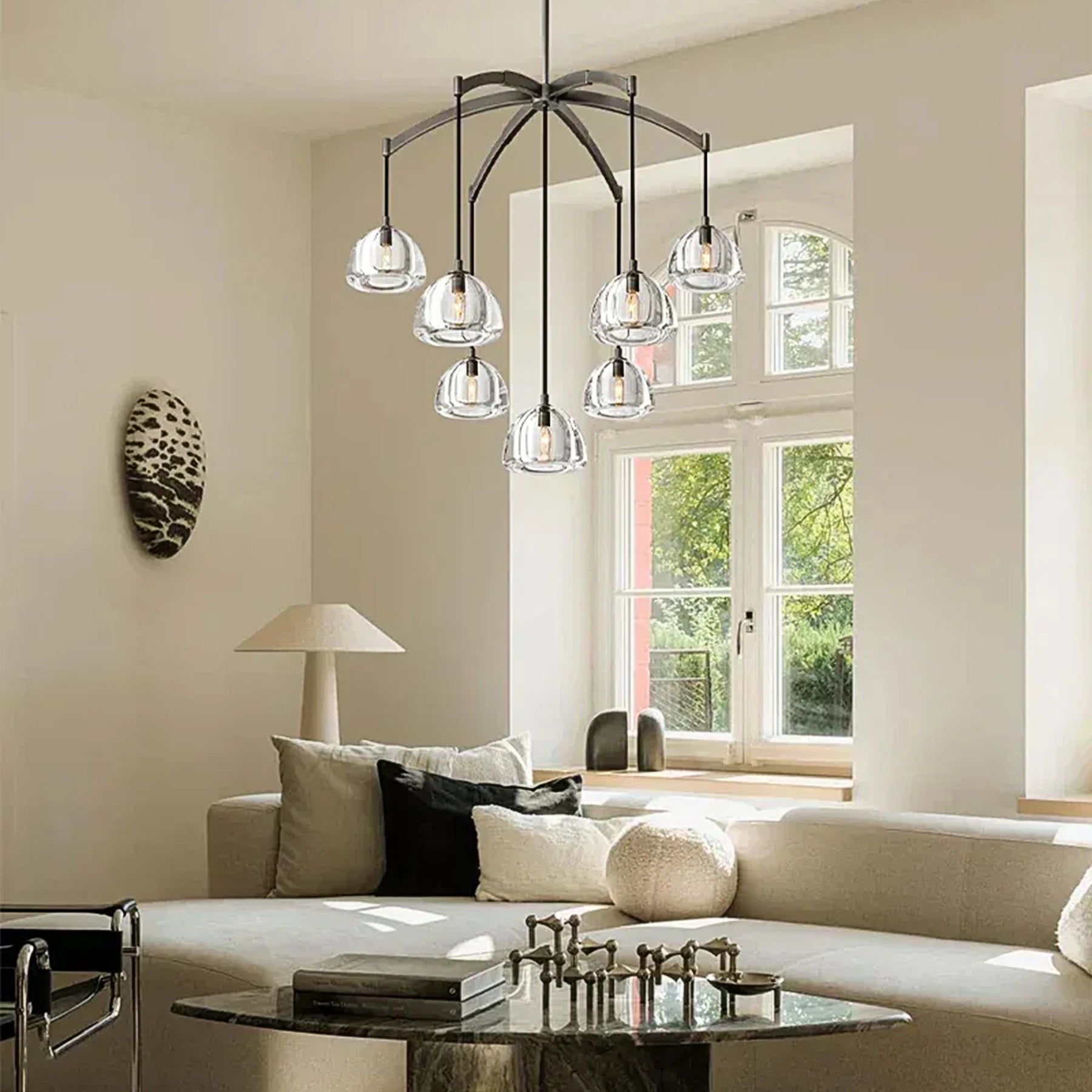 Himer Modern Glass Round Chandelier 36'' 48" 60"