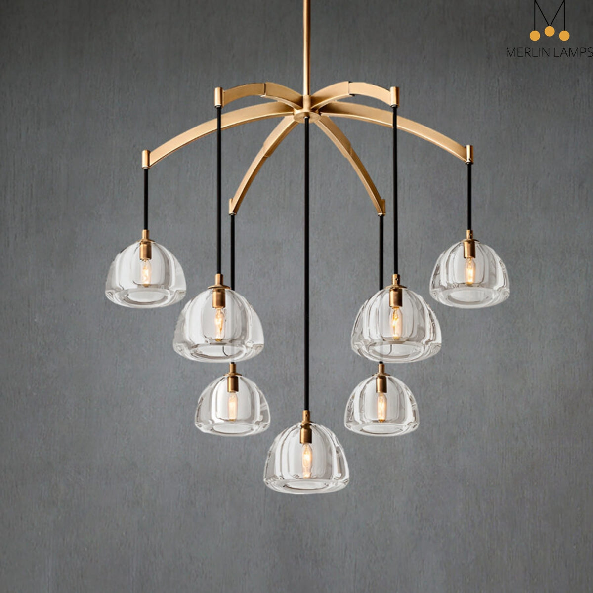 Himer Modern Glass Round Chandelier 36'' 48" 60"