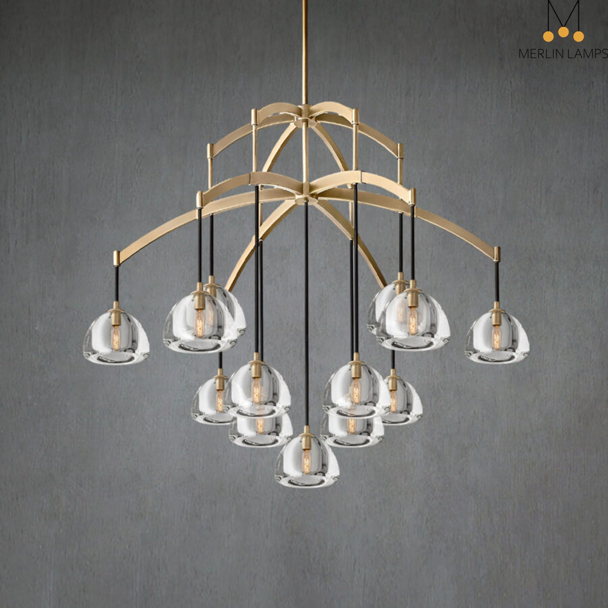 Himer Modern Glass Round Chandelier 36'' 48" 60"
