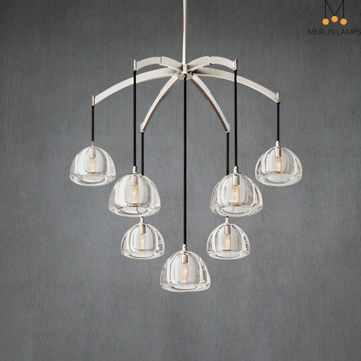 Himer Modern Glass Round Chandelier 36'' 48" 60"