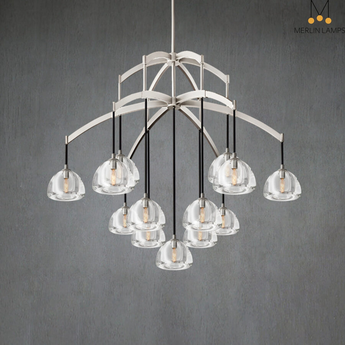 Himer Modern Glass Round Chandelier 36'' 48" 60"
