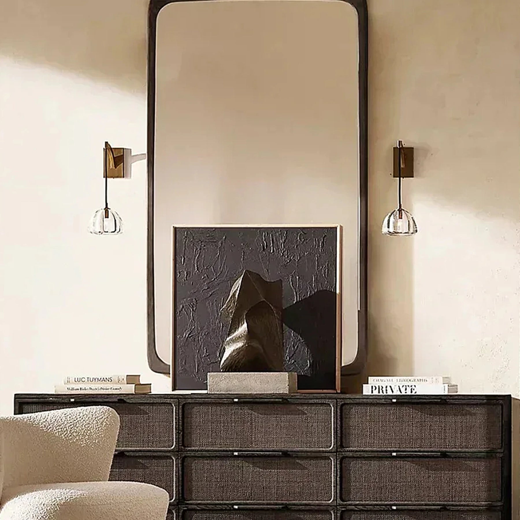 Himer Seris Modern Modern Crystal Wall Sconce Fixture