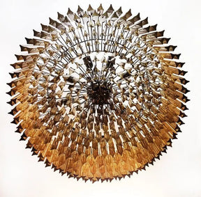 Murano Glass Chandelier – Triedri – 391 prisms – Amber