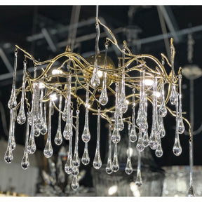 Dawn Teardrop Branch Brass Round Chandelier
