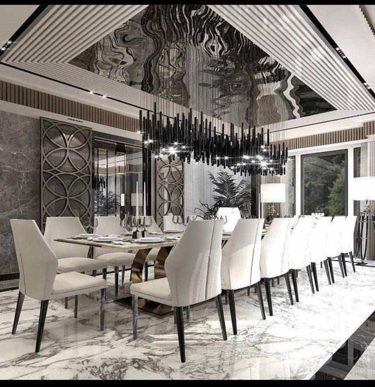 Bellini Rectangular Tubular Pendant Light Chandelier - Merlin Lamps