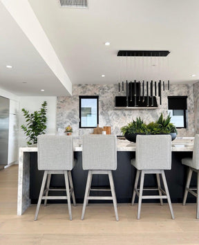 Bellini Rectangular Tubular Pendant Light Chandelier - Merlin Lamps