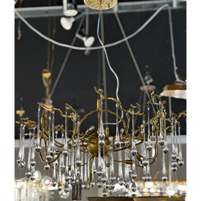 Dawn Teardrop Branch Brass Round Chandelier