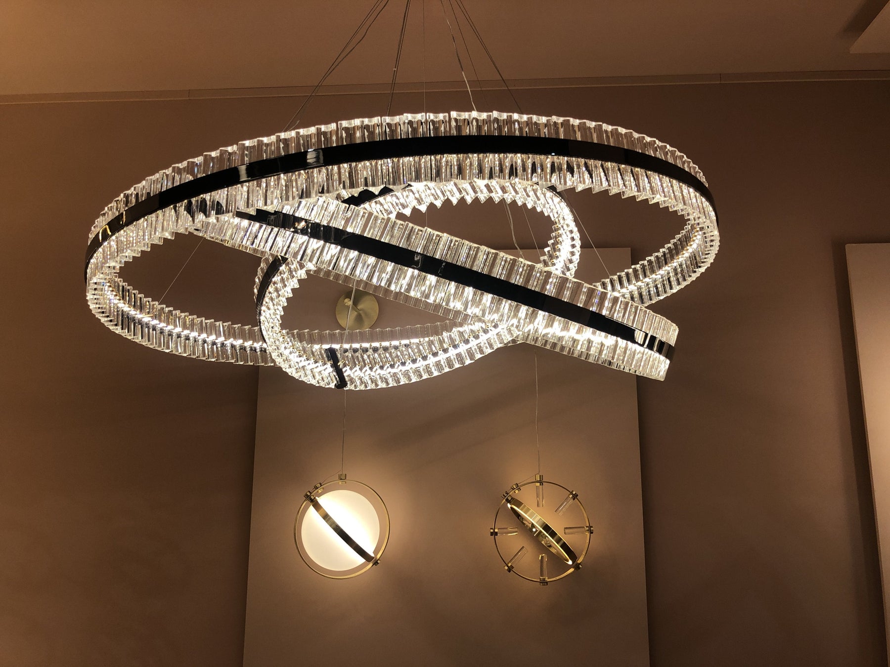 Aquinox 2-Tier Oval Crystal Ring LED Chandelier