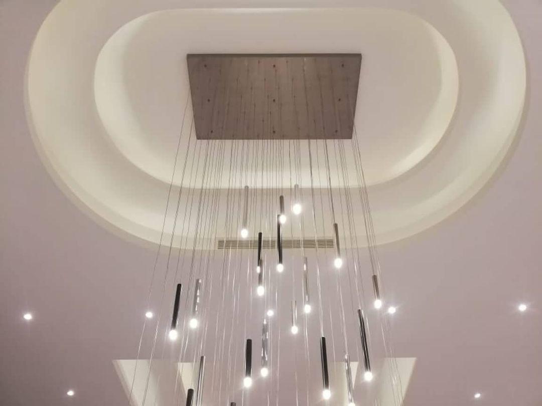 Bellini Square Tri-Tone Tubular Pendant Light Chandelier - Merlin Lamps