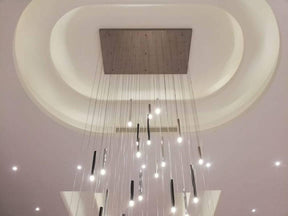 Bellini Rectangular Tubular Pendant Light Chandelier - Merlin Lamps