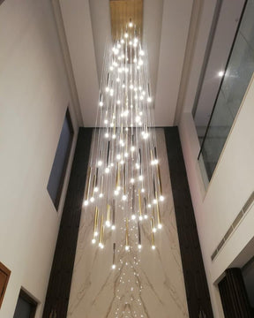 Brillia Round Two-Tone Tubular Pendant Light Chandelier - Merlin Lamps