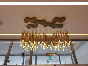 Bellini Square Tri-Tone Tubular Pendant Light Chandelier - Merlin Lamps