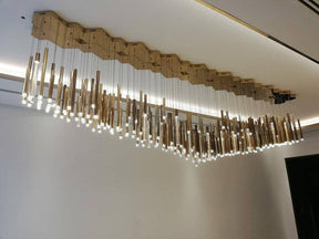 Brillia Round Two-Tone Tubular Pendant Light Chandelier - Merlin Lamps