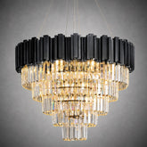 Inverted Triangle Crystal Round Pendant 700 - Black
