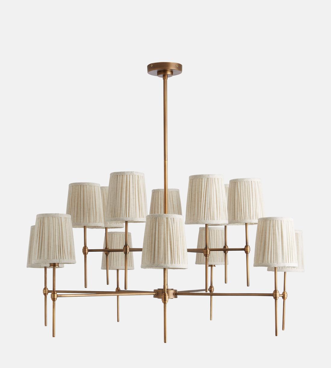 Isobella Chandelier, Antiqued Brass, Large - Merlinlamps