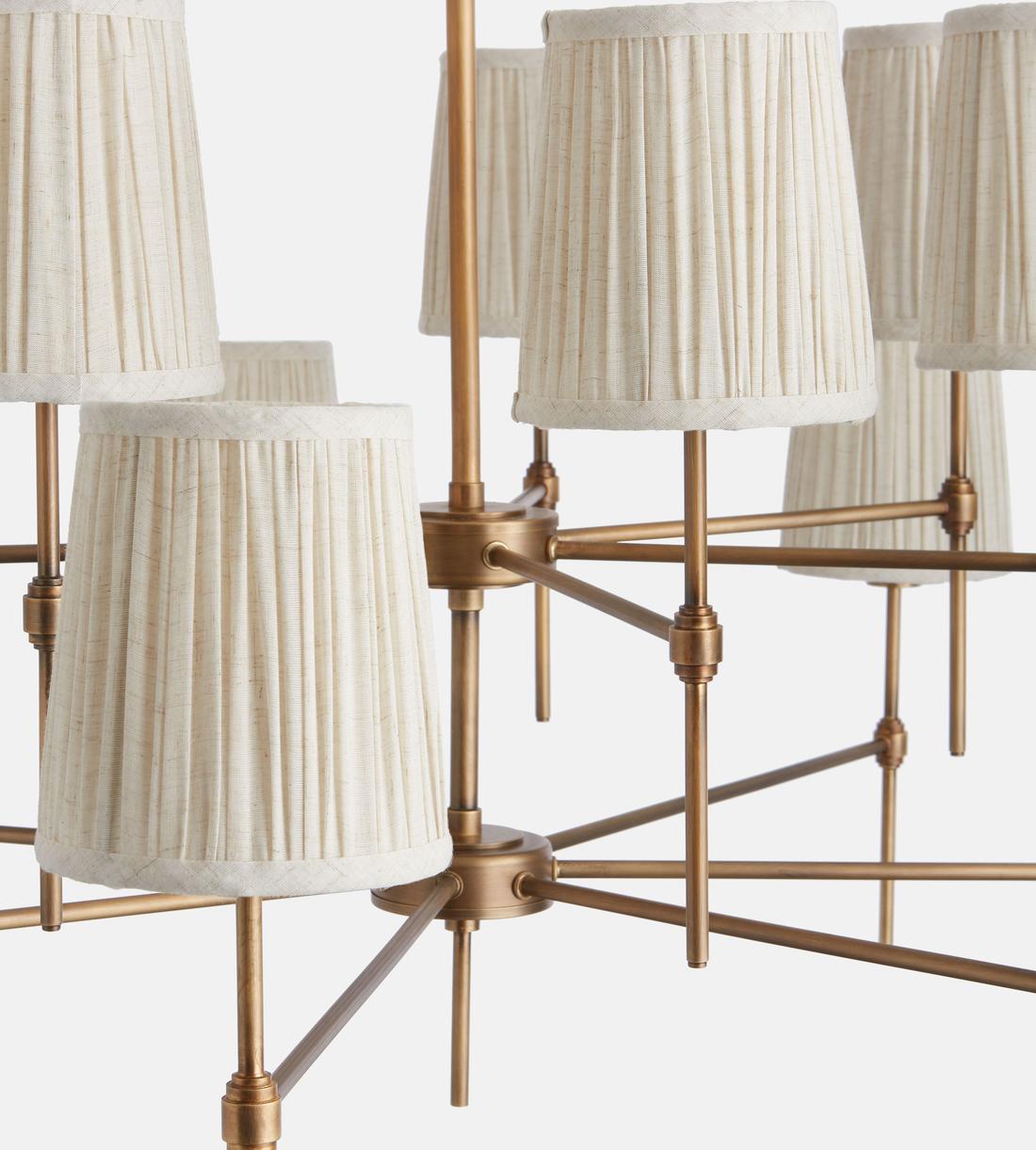 Isobella Chandelier, Antiqued Brass, Large - Merlinlamps