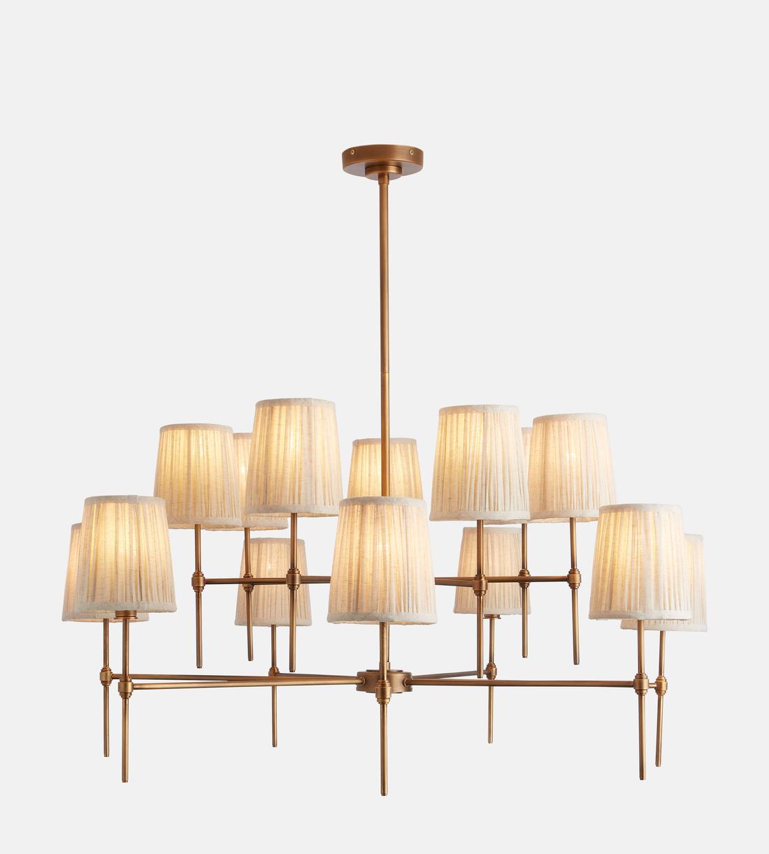Isobella Chandelier, Antiqued Brass, Large - Merlinlamps