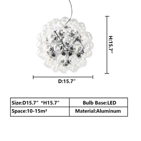 Italian Designer Creative Glass Ball Chandelier Scandinavian Dandelion Hallway/Entryway/Staircase Light Fixture
