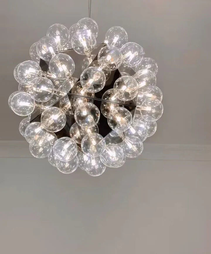 Italian Designer Creative Glass Ball Chandelier Scandinavian Dandelion Hallway/Entryway/Staircase Light Fixture
