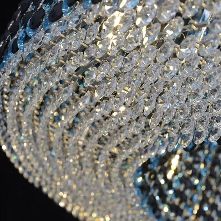 Italian Modern Light Luxury Round Crystal Chandelier Decorative Light Fixture for Living Room/Dining Room