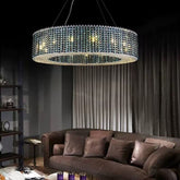 Italian Modern Light Luxury Round Crystal Chandelier Decorative Light Fixture for Living Room/Dining Room